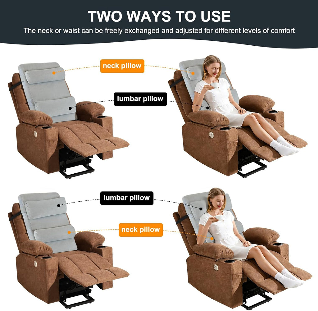 2-in-1 Neck & Lumbar Support Pillow with Adjustable Height and Ergonomic backrest Design, Suitable for recliners, Sofas, high-Back…