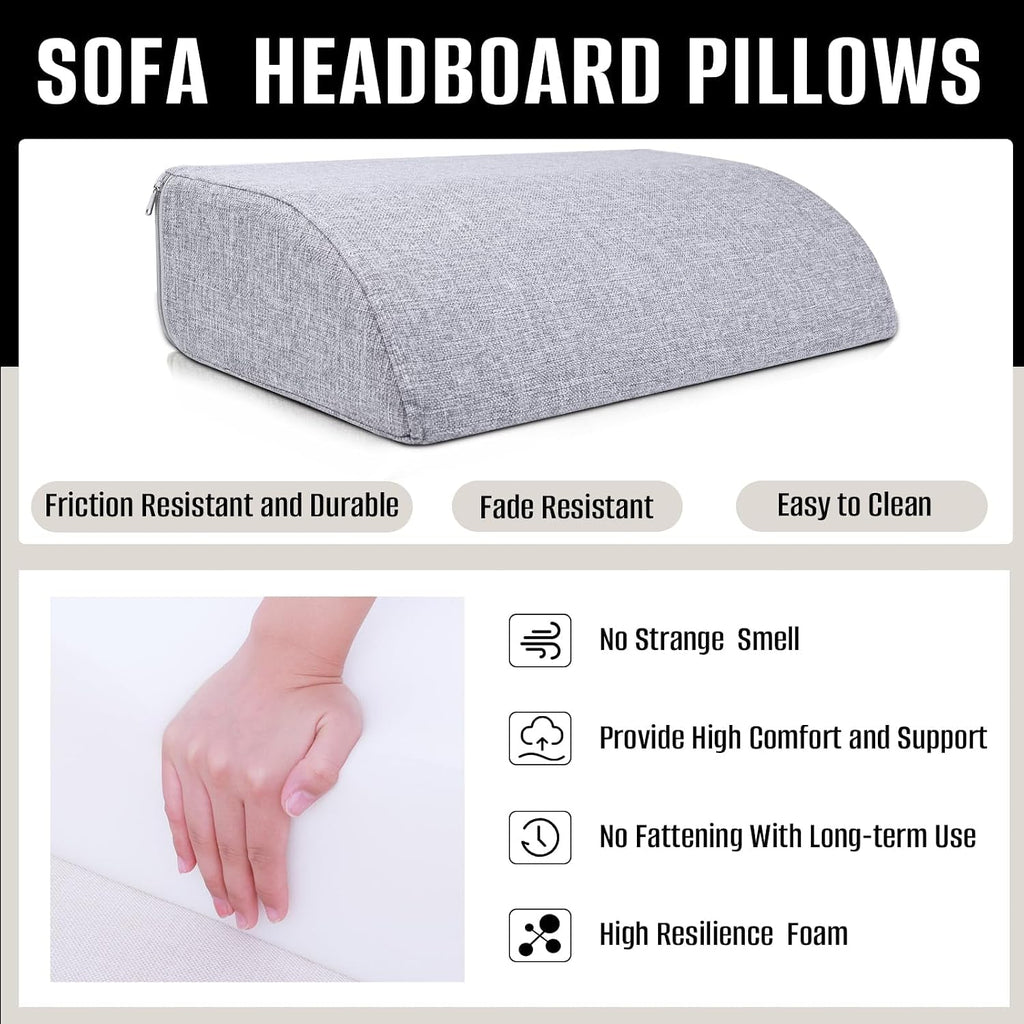 2PCS Sofa Couch Back Cushions, Backrest Support Pillow for Elderly, Extra Large Thick Lumbar Support Pillow for Home (6x24x13.2 in, Linen…