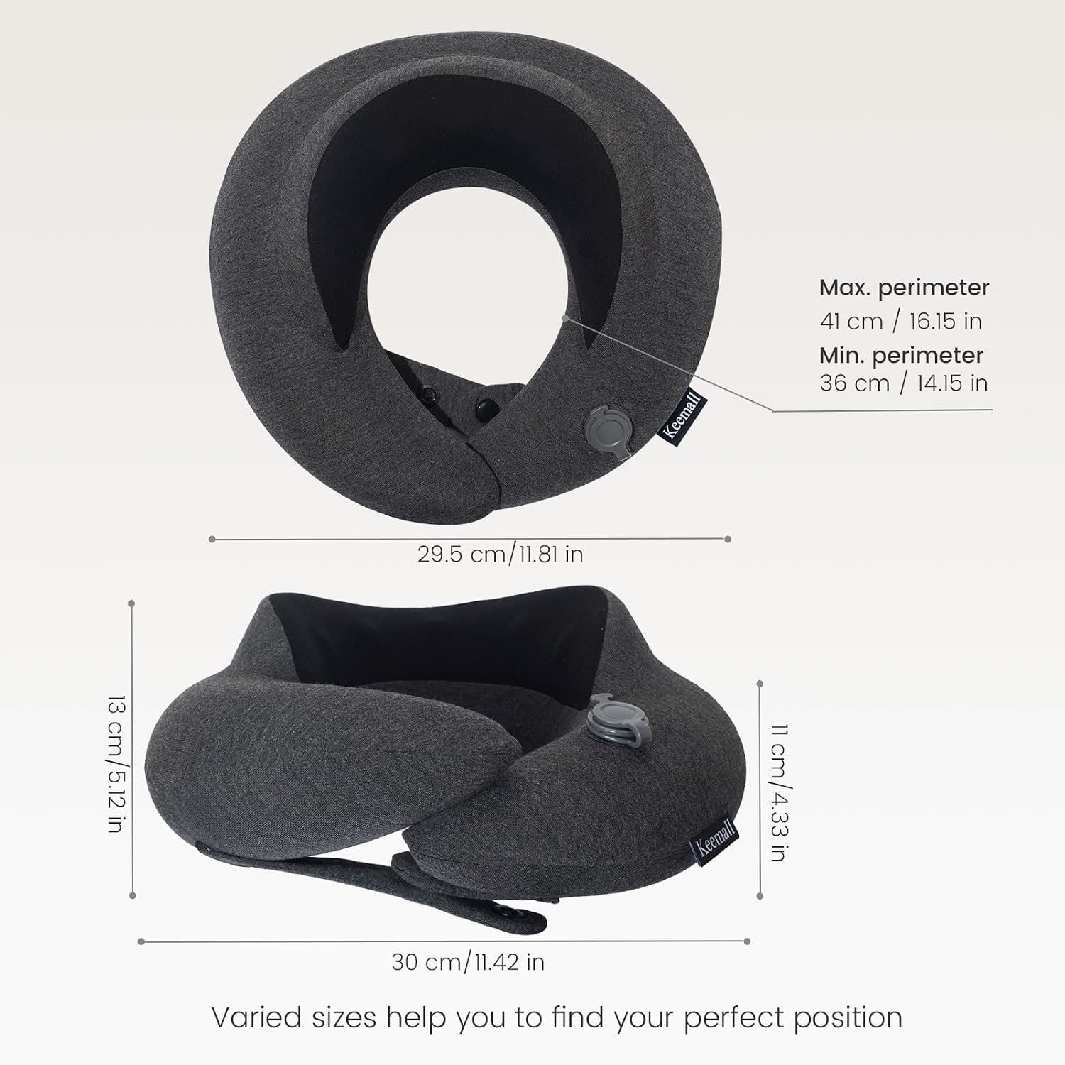 Keemall Inflatable Neck Pillow, Premium Travel Neck Pillow for Airplane Headrest Sleep - 3rd Generation, Double Comfort Plane Pillow for…