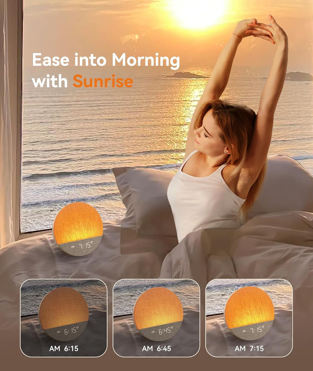 Dreamegg Sunrise 1+ Sound Machine, Sunrise Alarm Clock, Night Light, APP Control, Sleep Routines, Favorites Mode, 34 Soothing Sounds…