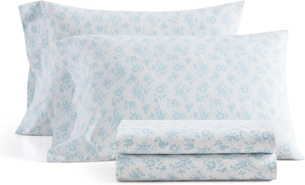 MarthaStewart Martha Stewart - Queen Size Sheets Set, Crisp & Tailored Cooling Sheets w/a Naturally Smooth Cotton Percale Lightweight Feel…