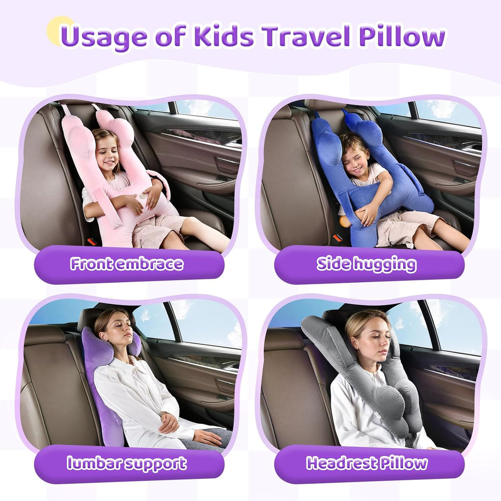 FLORICH Kids Travel Pillow, Car Sleeping Travel Pillow for Kids, Washable H-Shaped Pillow for Adults and Children to Support Head and…