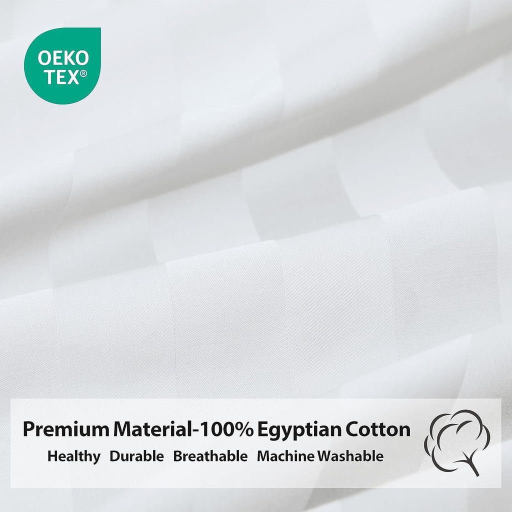 ZaizaiHome Pillow Cases Standard Size, 100% Egyptian Cotton Pillow Protectors with Zipper, 400 Thread Count Sateen Weave White Pillowcases…