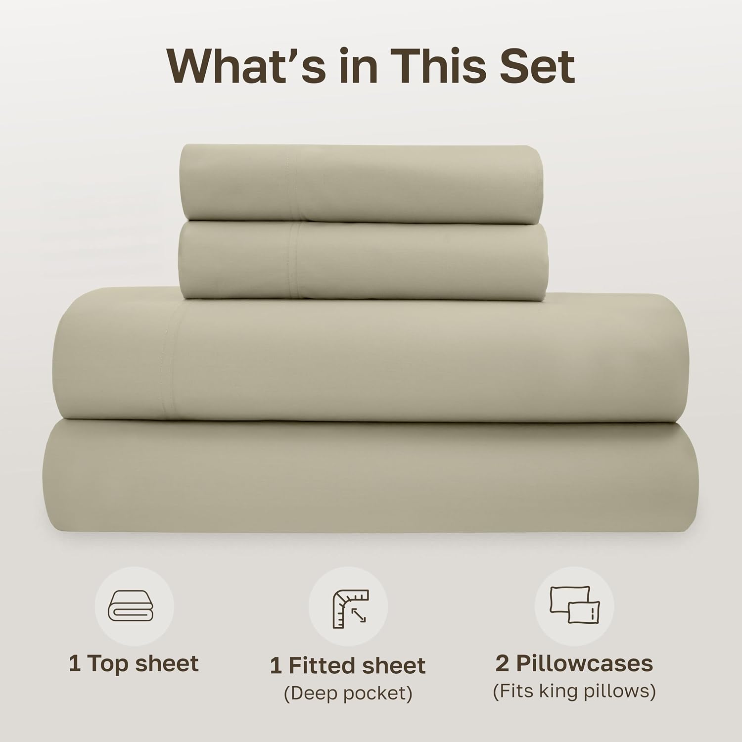 CaliforniaDesignDen California Design Den Soft 100% Cotton Percale Sheets King Size Set - King Bed Sheets with Deep Pockets, Crisp, Breatha…