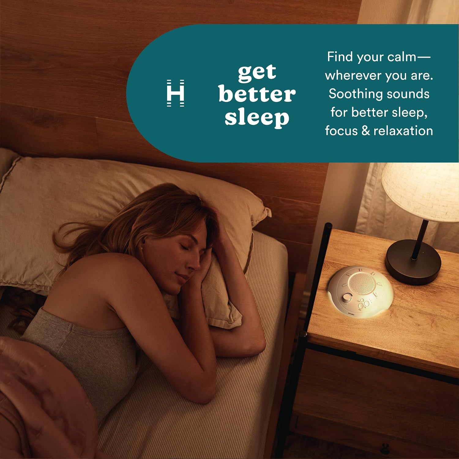 Homedics Sleep Better Portable Sound Machine, Night Light,12 Soothing Sounds Including White Noise, Rain & Thunderstorm, Ultra-Portable…