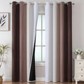 Estelartextiler Estelar Textiler Brown and Greyish White Gradient Blackout Curtains for Bedroom, Thermal Insulated Ombre Blackout Drapes, F…