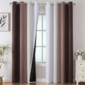Estelartextiler Estelar Textiler Brown and Greyish White Gradient Blackout Curtains 102 Inches Long for Bedroom, Thermal Insulated Full Roo…