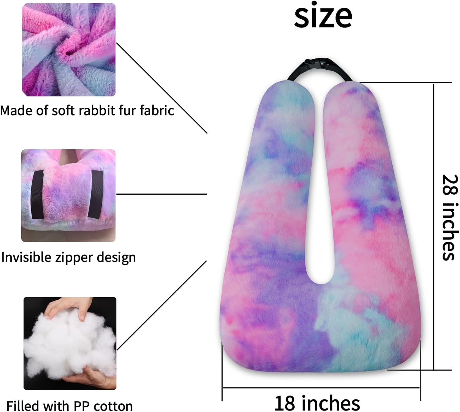 FHSGGP Travel Pillow Car Pillow Kid Car Sleeping The Sleeping Aid for Adults and Kids on Road Trips Kids Travel Pillow Colorful Purple