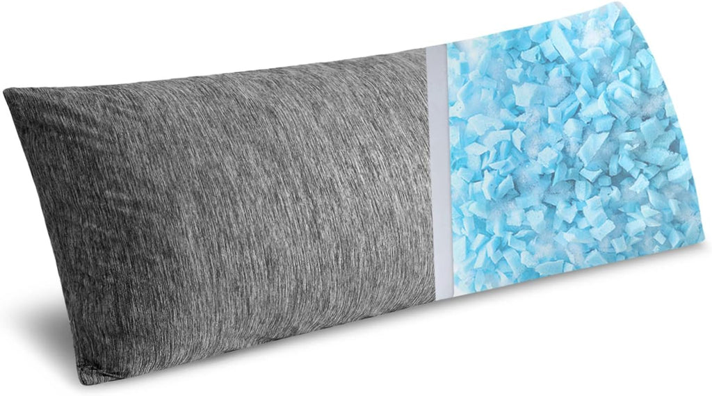 MIULEE Memory Foam Body Pillow for Adults, Cooling Long Full Body Pillow for Side Sleeper, Bed, Sleeping, Back and Stomach - 20x54 Inch Grey