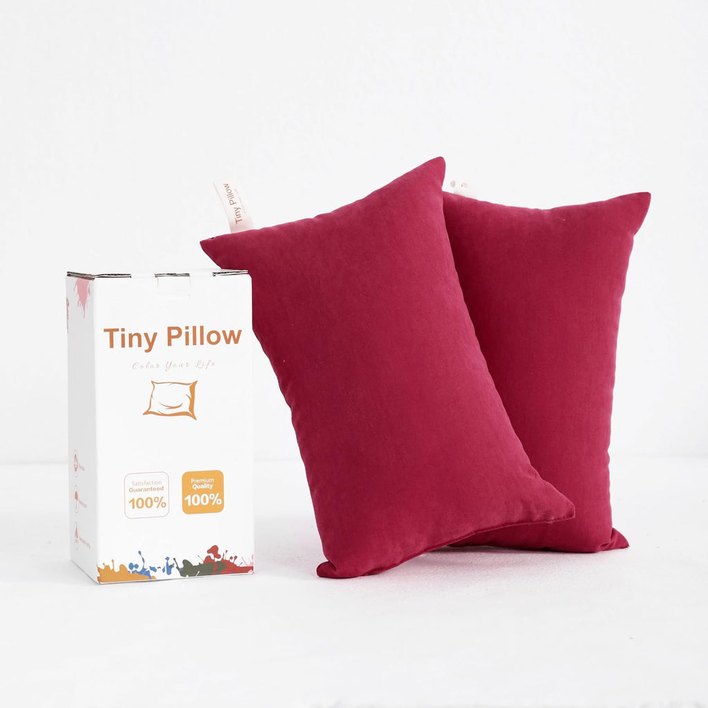 BEDSUM Tiny Pillows, 11x7 Mini Microfiber Small Pillow for Neck and Lumbar Support - Machine Washable Cushion for Office Desk…
