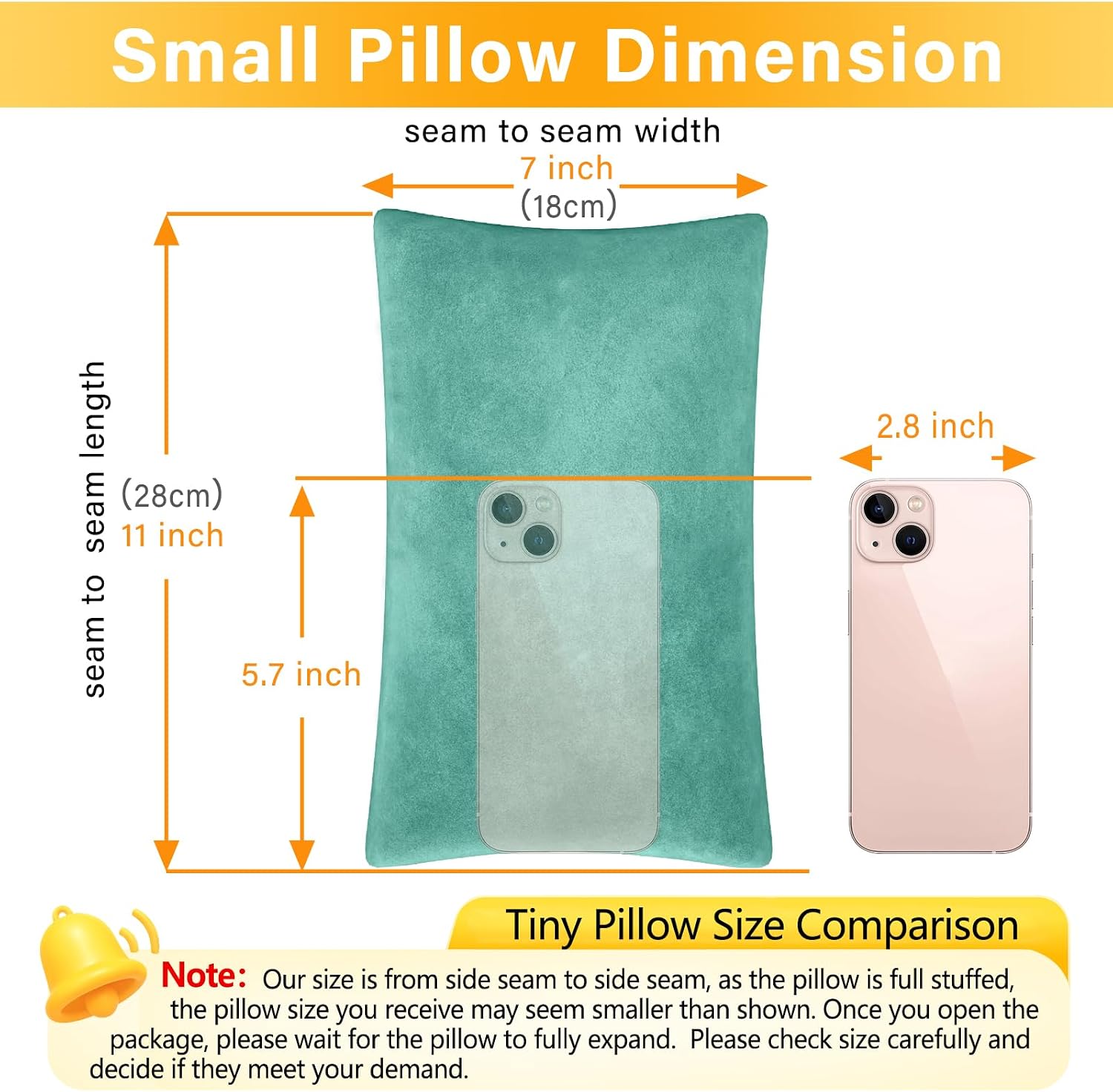 1 MIDDLE ONE 2 Pack Small Pillow, Memory Foam Mini Pillow 11 X 7 Inches for Travel, Sleeping, Nap and Neck, Knee, Lumbar Support, Tiny…