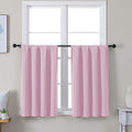 Simplebrand Ava Pink Short 36 Inches Blackout Curtain 2 Panels Set, Half Window Rod Pocket Privacy Curtain Tiers for Kitchen, Curtains Blac…