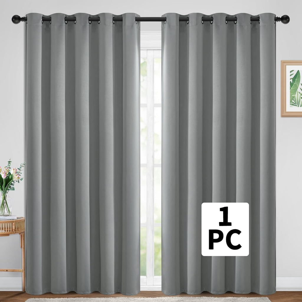 Yakamok Wide Thermal Blackout Patio Door Curtain Panel, Sliding Door Insulated Grommet Curtains, Extra Wide Curtains for Sliding Glass…
