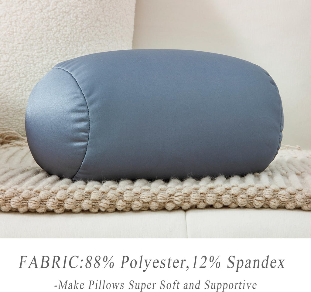 Microbead Neck Body Pillow Tube Microbead Bolster Bean Smooth Cool Pillow Neck Cervical Roll Pillow for Sleeping 7 x 12Inch Throw Travel…