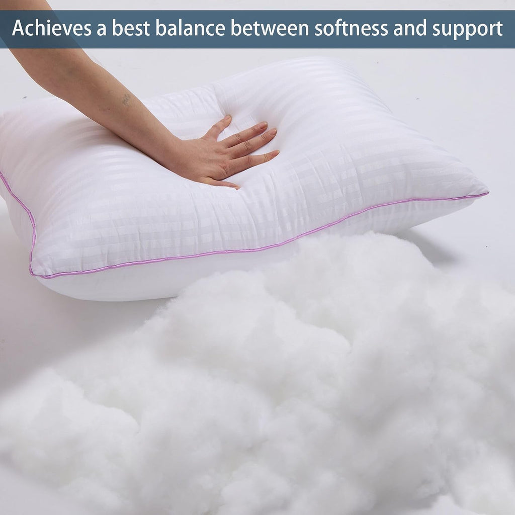 Vainoc Pillows King Size Set of 4, Breathable Hotel Collection Bed Pillows for Side Back Stomach Sleepers, Machine Washable Supportive Soft D…