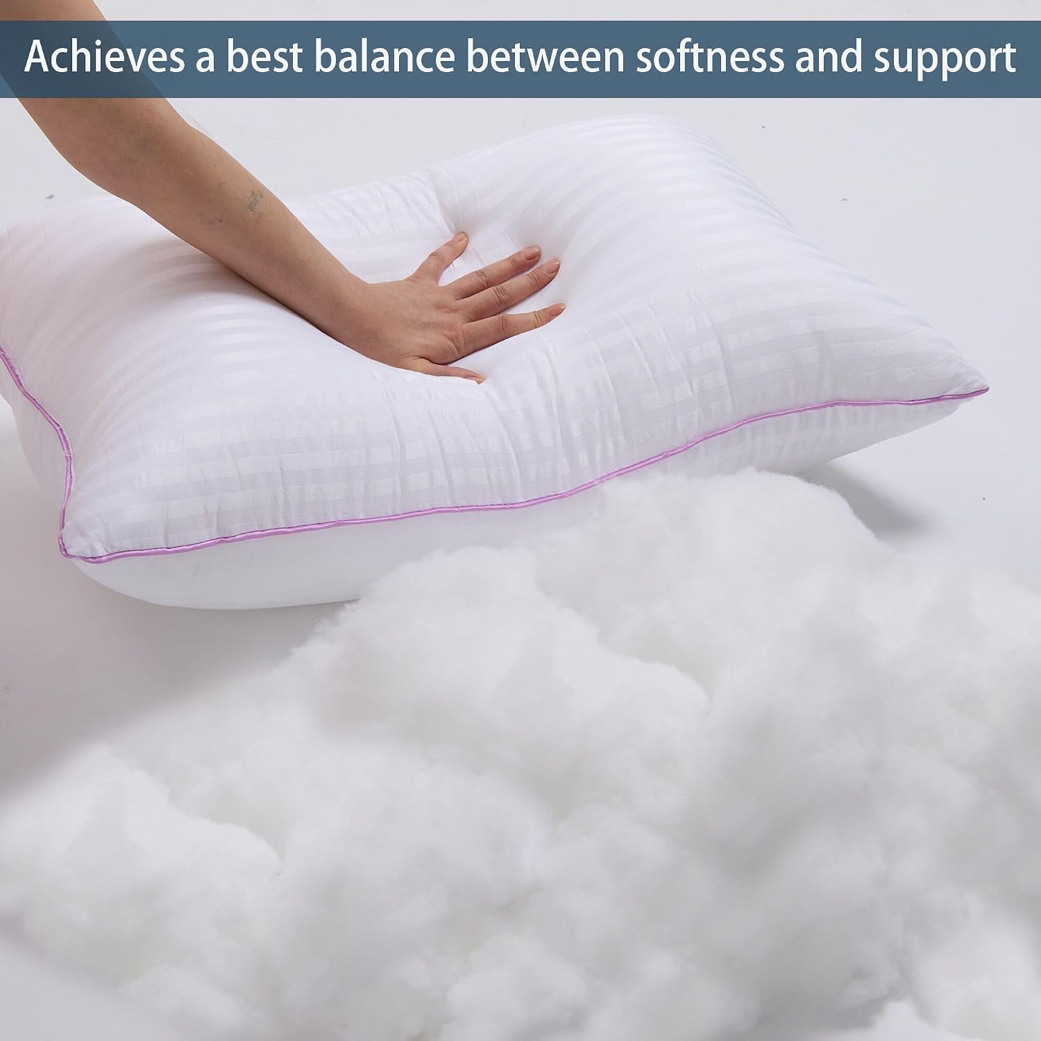 Vainoc Pillows King Size Set of 4, Breathable Hotel Collection Bed Pillows for Side Back Stomach Sleepers, Machine Washable Supportive Soft D…
