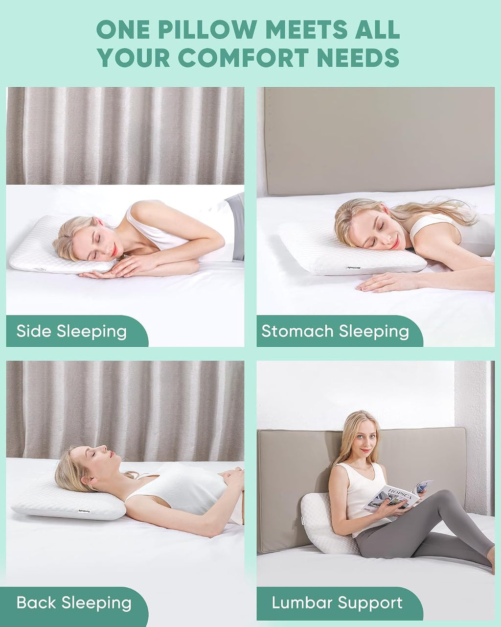 WarmInsula Thin Pillow 2.75" Memory Foam Ultra Pillow for Stomach and Back Sleepers Soft Yet Supportive Flat Stomach Sleeper Pi…