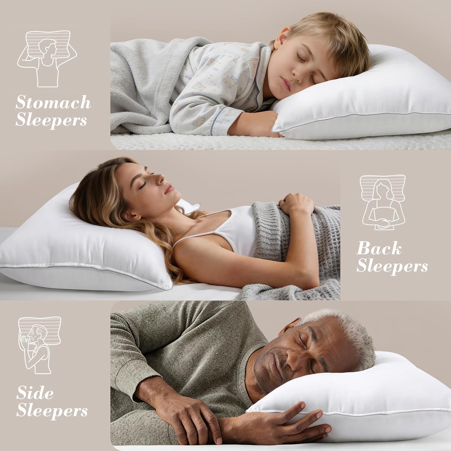 Viewstar Bed Pillows King Size Set of 2, Hotel Collection Down Alternative Pillows for Side, Back or Stomach Sleepers, Stable Neck Support,…