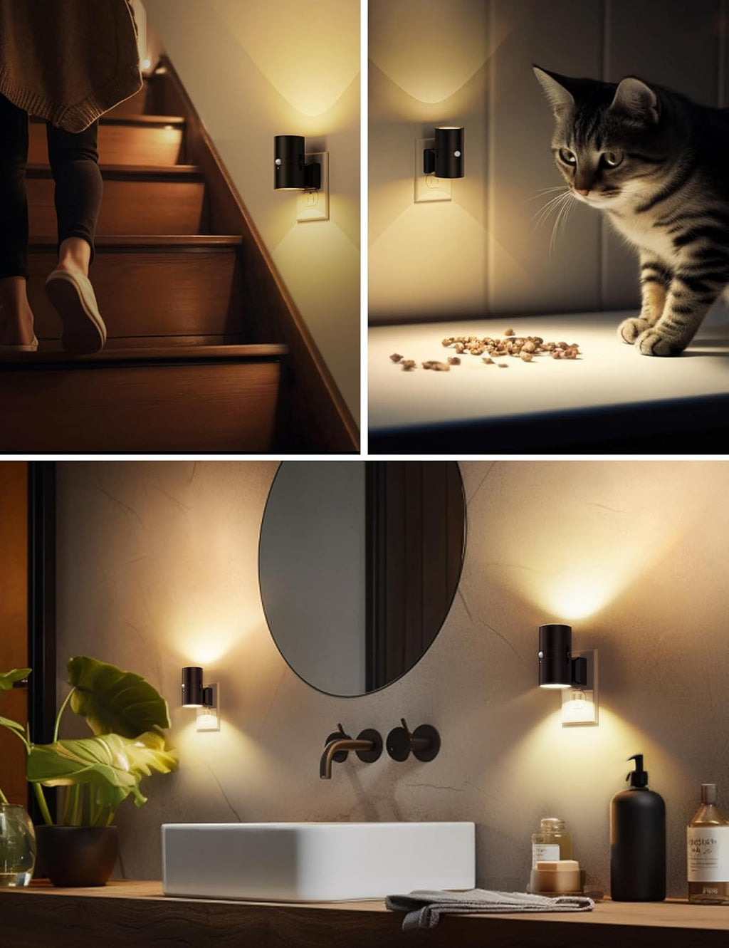 L LOHAS LED Motion Sensor Night Light, Dimmable Night Lights Plug into Wall, Plug in Nightlight, Motion Sensor Light Indoor for Bathroom…