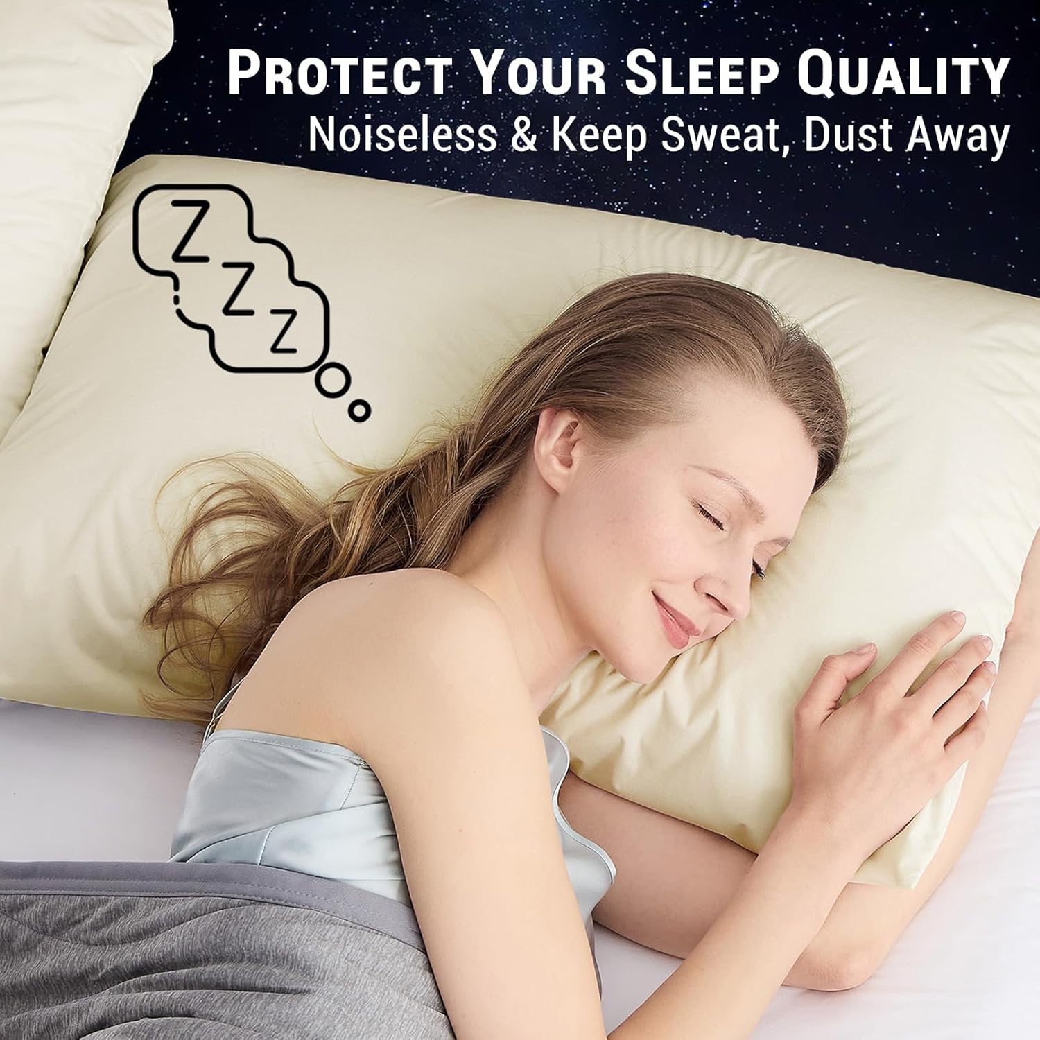 Gogreen Bamboo Rayon Waterproof Pillow Protector, Breathable Pillow Cover, Cooling Pillow Case Protector with Zipper, Super Soft Pillow Cas…