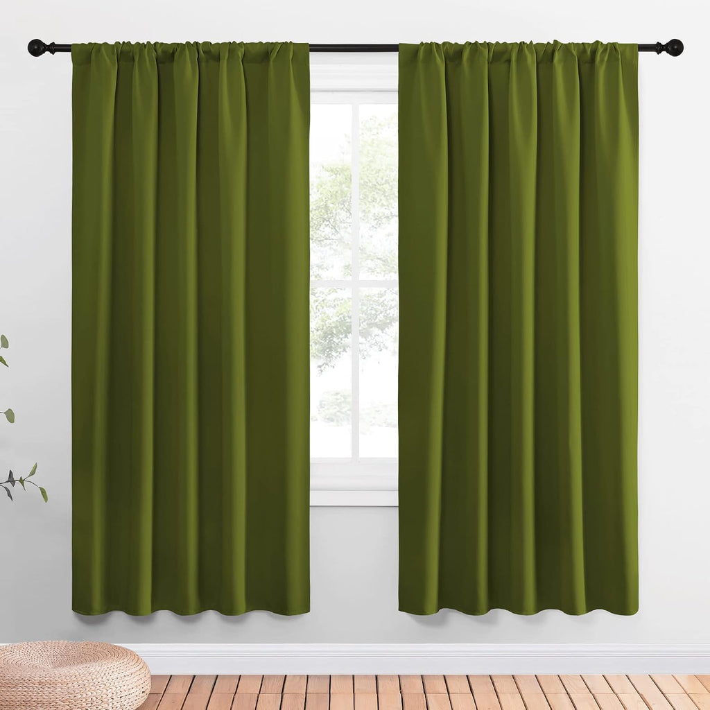 NICETOWN Christmas Window Curtains Blackout Drapes for Gifts, Thermal Insulated Solid Rod Pocket Blackout Curtains/Draperies for Living…