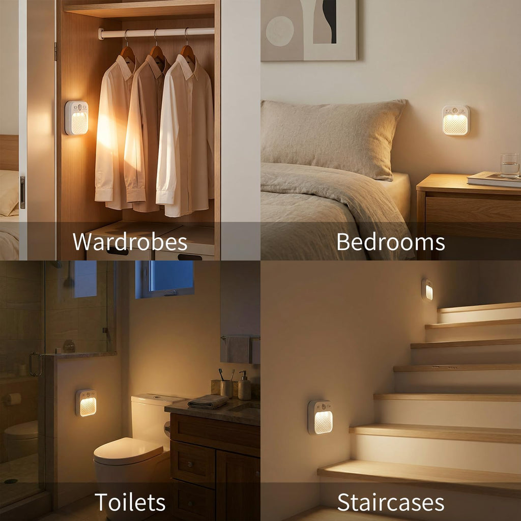 Motion Sensor Night Light, Rechargeable Magnetic LED Closet Light with 3 Color Temperatures & Stepless Dimming, Type-C Charging…