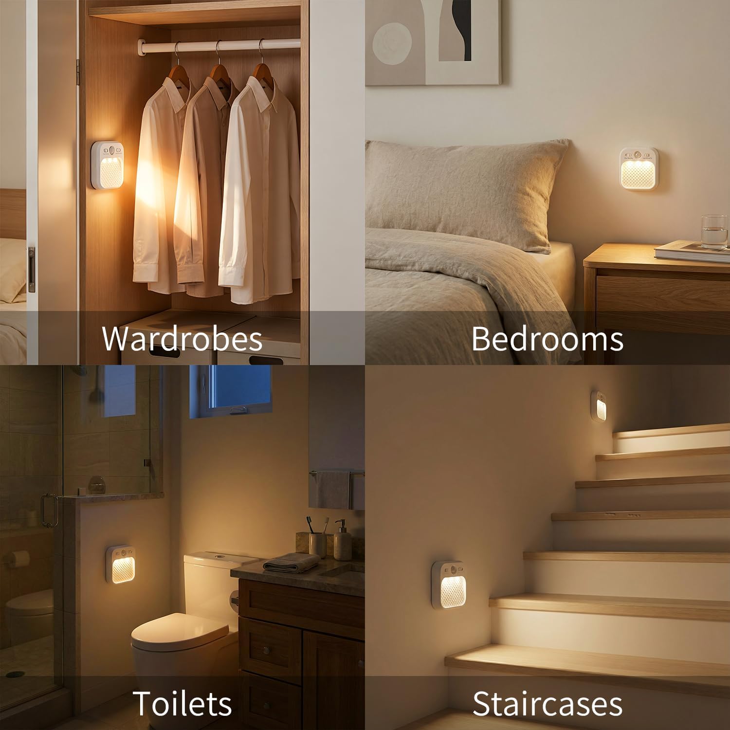 Motion Sensor Night Light, Rechargeable Magnetic LED Closet Light with 3 Color Temperatures & Stepless Dimming, Type-C Charging…