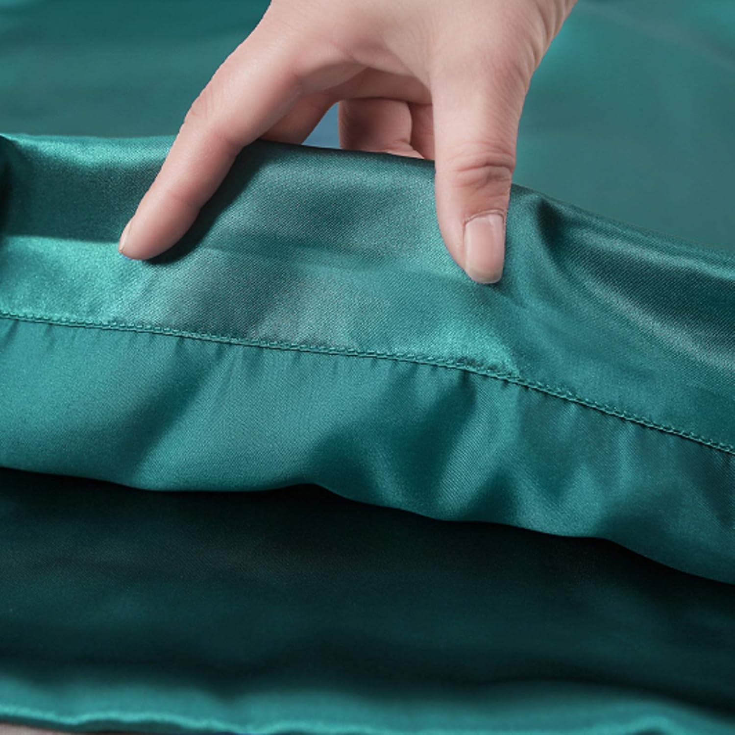Lcbd Standard Size Satin Pillowcase for Hair and Skin, Teal Silk Satin Pillowcases Set of 2, Satin Cooling Pillow Covers with Envelope Clos…