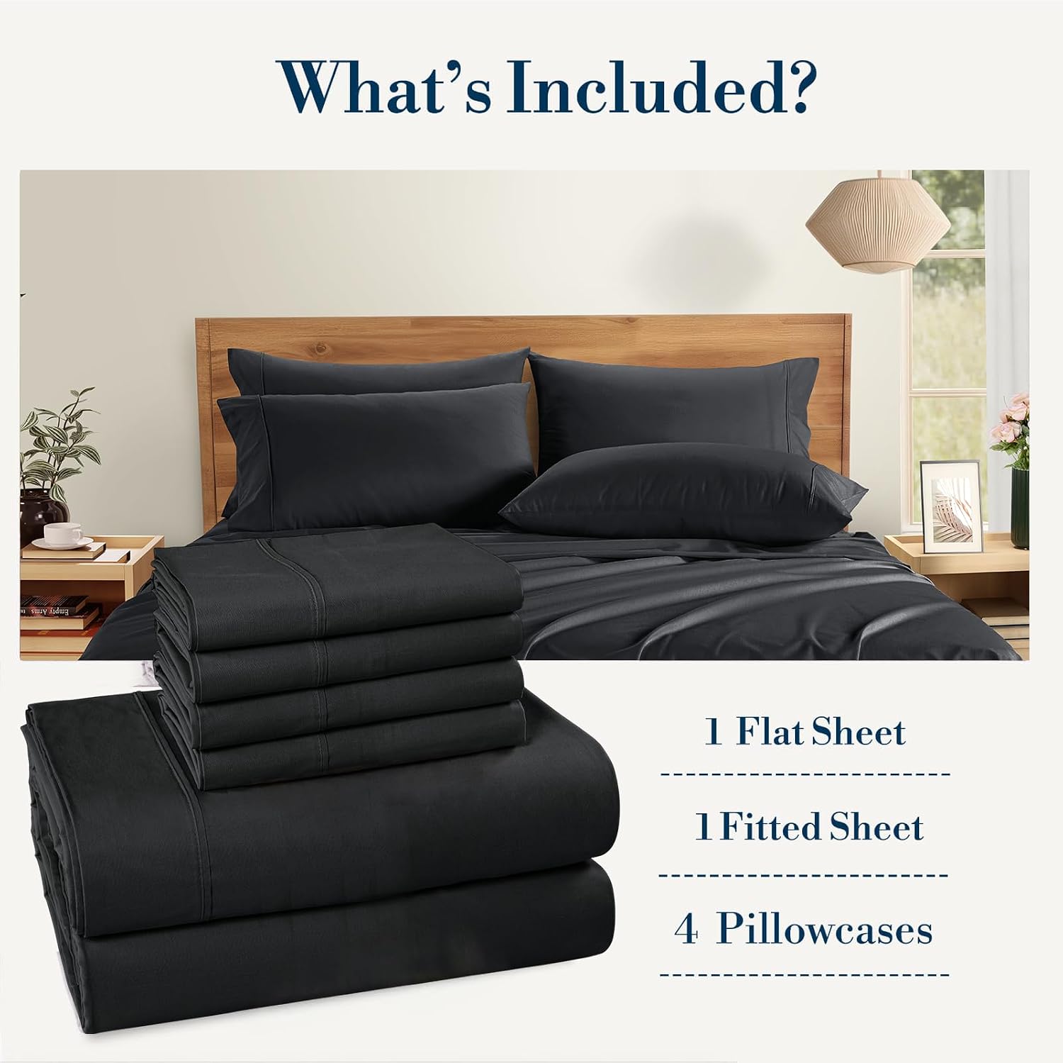 Casa Platino Sheets Queen – 6 Piece Crisp Percale Weave Queen Cooling Sheets with 15" Deep Pockets, Lightweight & Cool Feel for All…