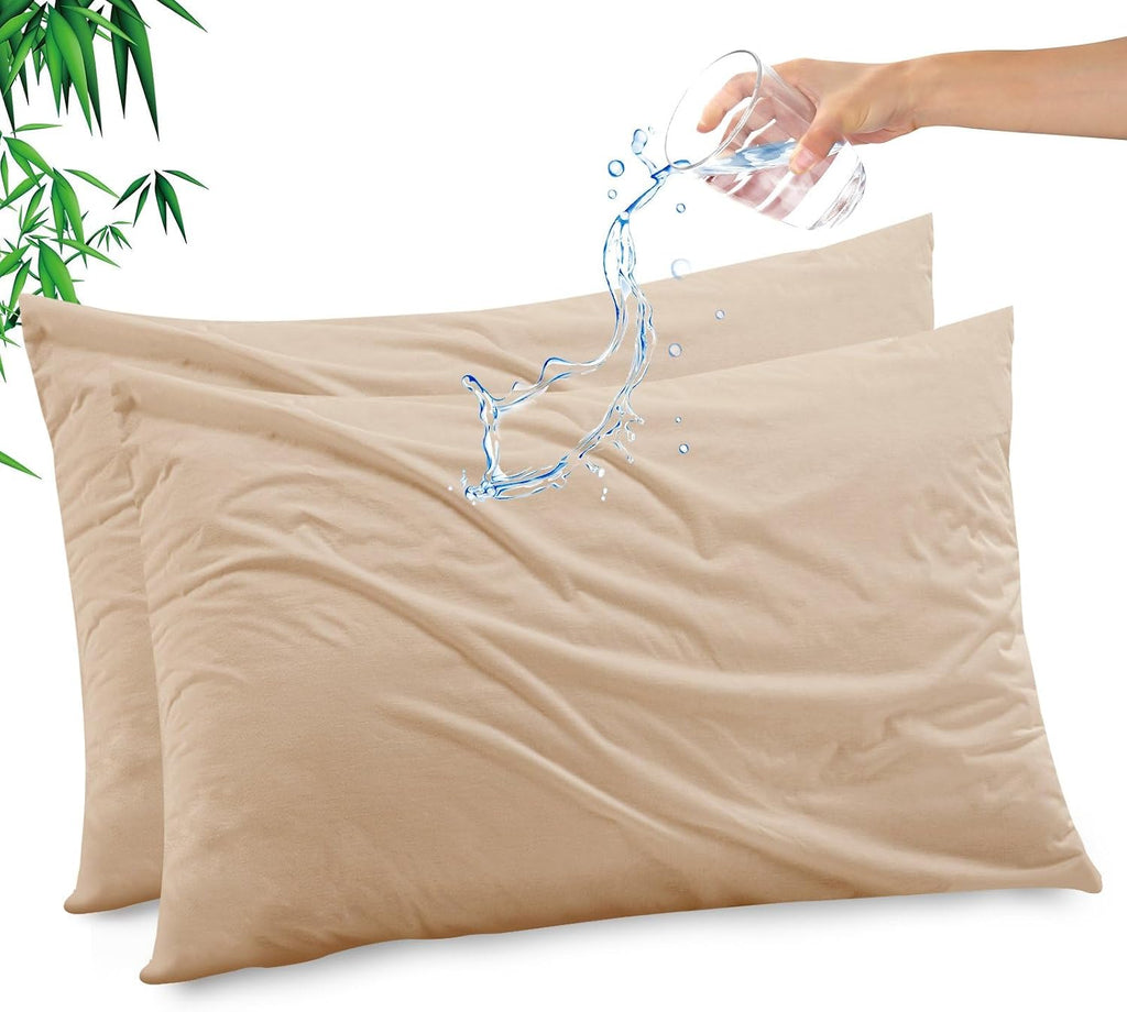 Gogreen Bamboo Rayon Waterproof Pillow Protector, Breathable Pillow Cover, Cooling Pillow Case with Zipper, Super Soft Pillow Case Cover wi…