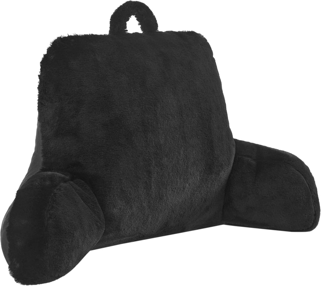 Urban Lifestyle Rabbit Faux Fur Backrest Pillow, Black