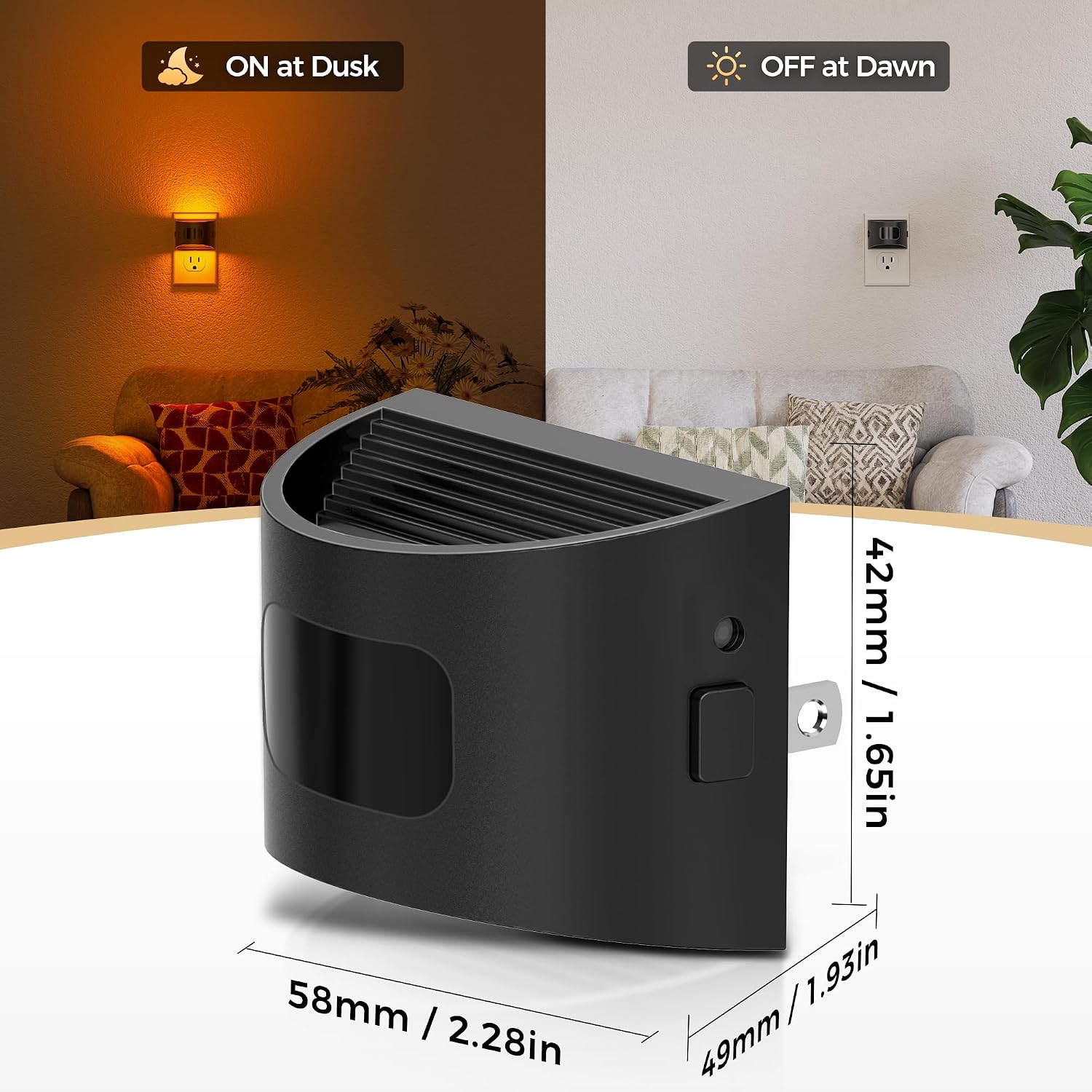 DORESshop LED Night Light[2 Pack], Night Lights Plug into Wall, 3 Mode Plug in Night Light with Motion Sensor, Dusk to Dawn Sensor…