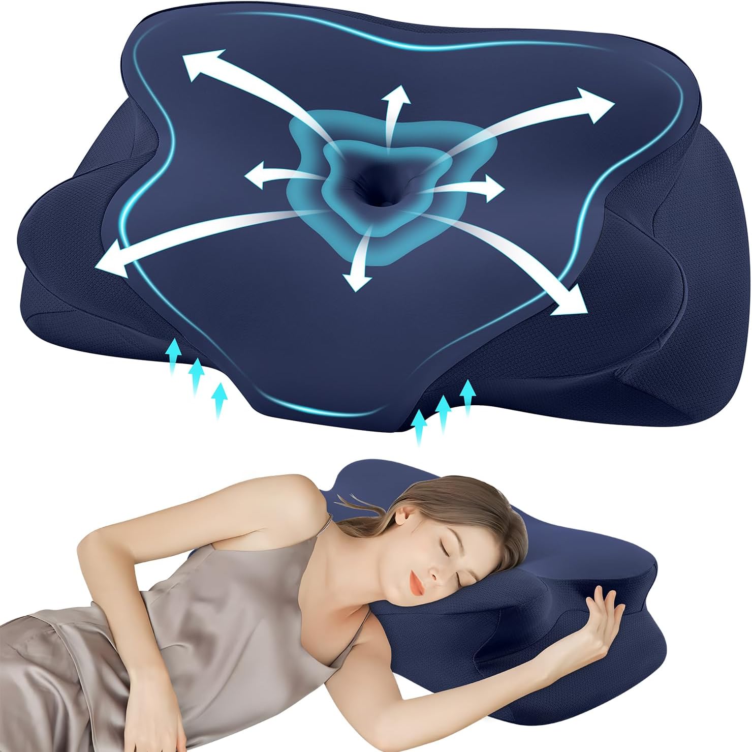Donama Cervical Pillow for Sleeping, Contour Memory Foam Pillow for Neck and Shoulder Support, Ergonomic Neck Pillow for Side Back Stomach…
