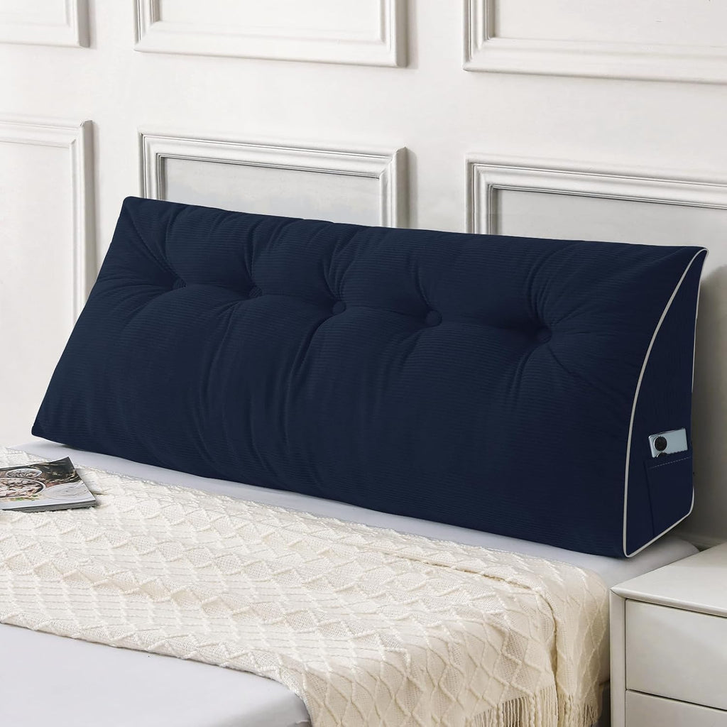 Sasttie Headboard Pillow Queen, Wedge Pillow Headboard for Sitting Up in Bed, Back-Rest Support Triangular Cushion for Reading - Features R…