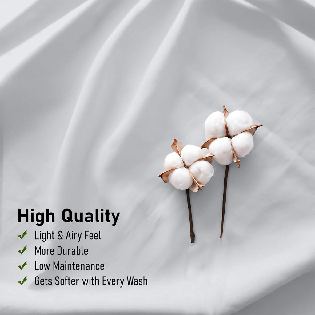Ruvanti 100% Cotton Percale Sheets Full Size – Crisp Cooling Bed Sheets for Hot Sleepers, Deep Pocket 16”, Soft Breathable & Durable Hotel-…