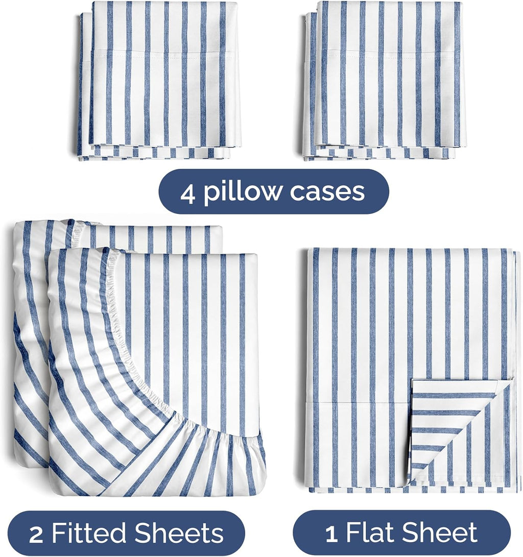Split King 7 Piece Sheet Set - Comfy, Breathable & Cooling - Hotel Luxury Bedding for Women, Men, Kids, Teens and Children - 1 Flat & 2…