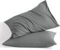 Ntbay Standard Cotton Pillowcases - Envelope Closure 20x26 Pillowcases Set of 2, Breathable and Soft Bed Pillow Cases, Grey Cotton Grey