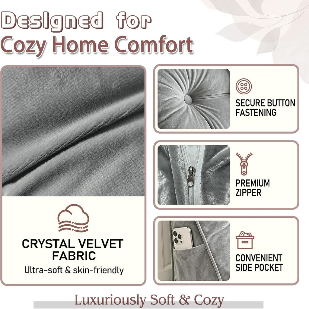 Scnut Headboard Pillow Queen, Triangle Wedge Pillow for Headboard, Ergonomic Backrest Cushion for Reading Sitting Working Removable Crystal…