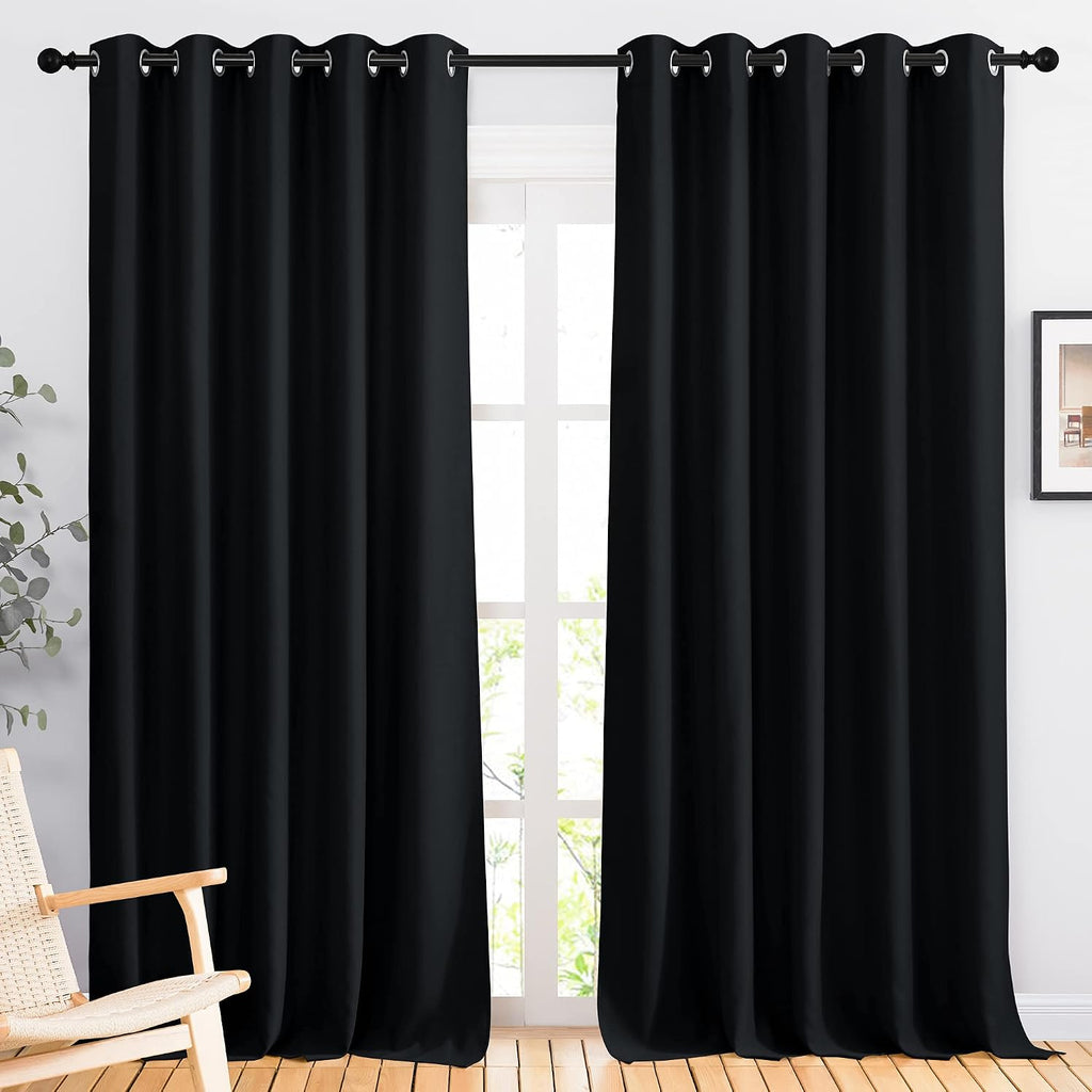 NICETOWN Blackout Curtain Panels 90 inches - Light Reducing Thermal Insulated Solid Grommet Blackout Curtains/Panels/Drapes for Living…