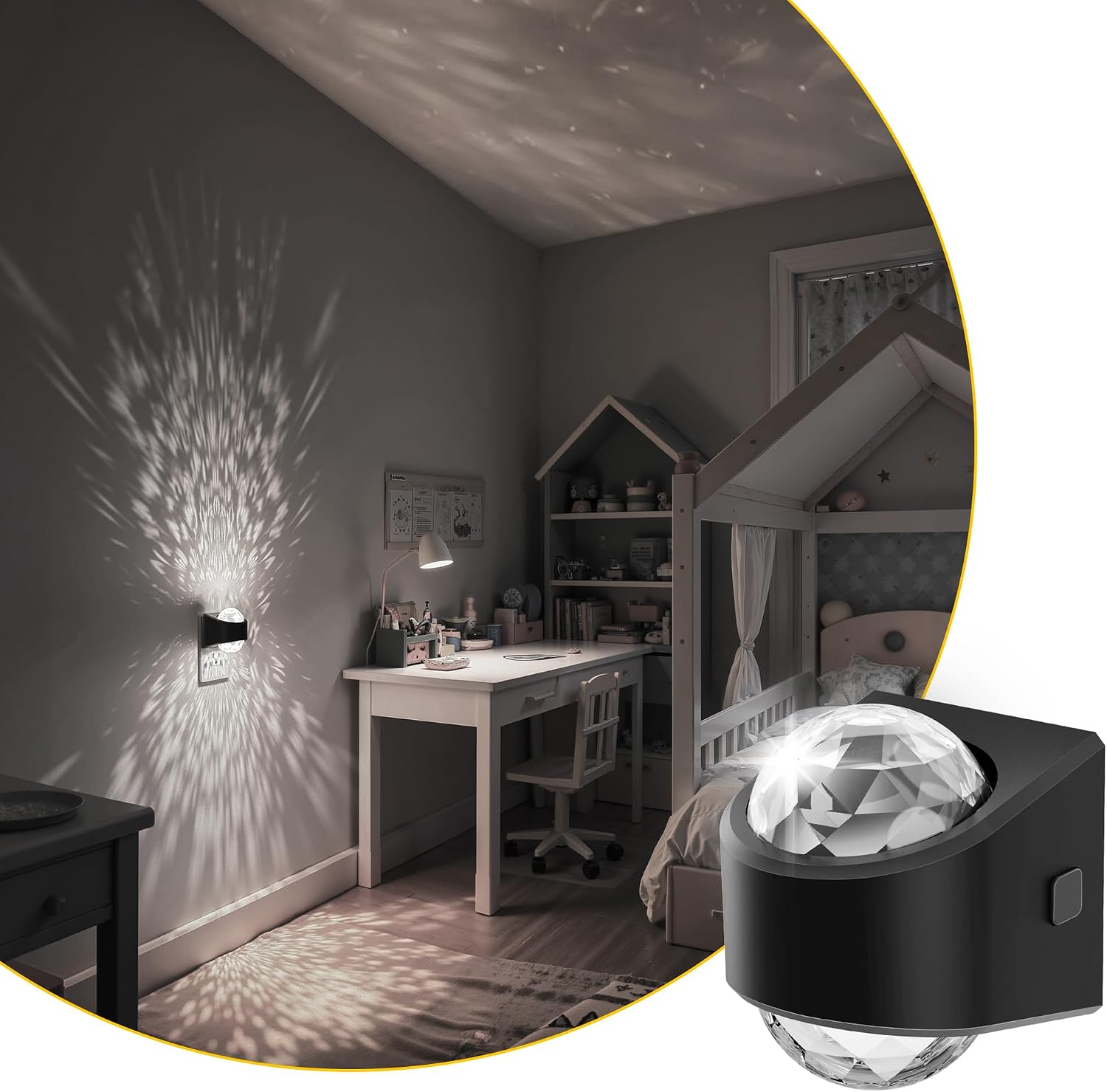 L LOHAS LED Night Lights Plug into Wall, Projector Night Light with Dusk to Dawn Sensor,5000K Daylight White Nightlight for Kids Playroom…