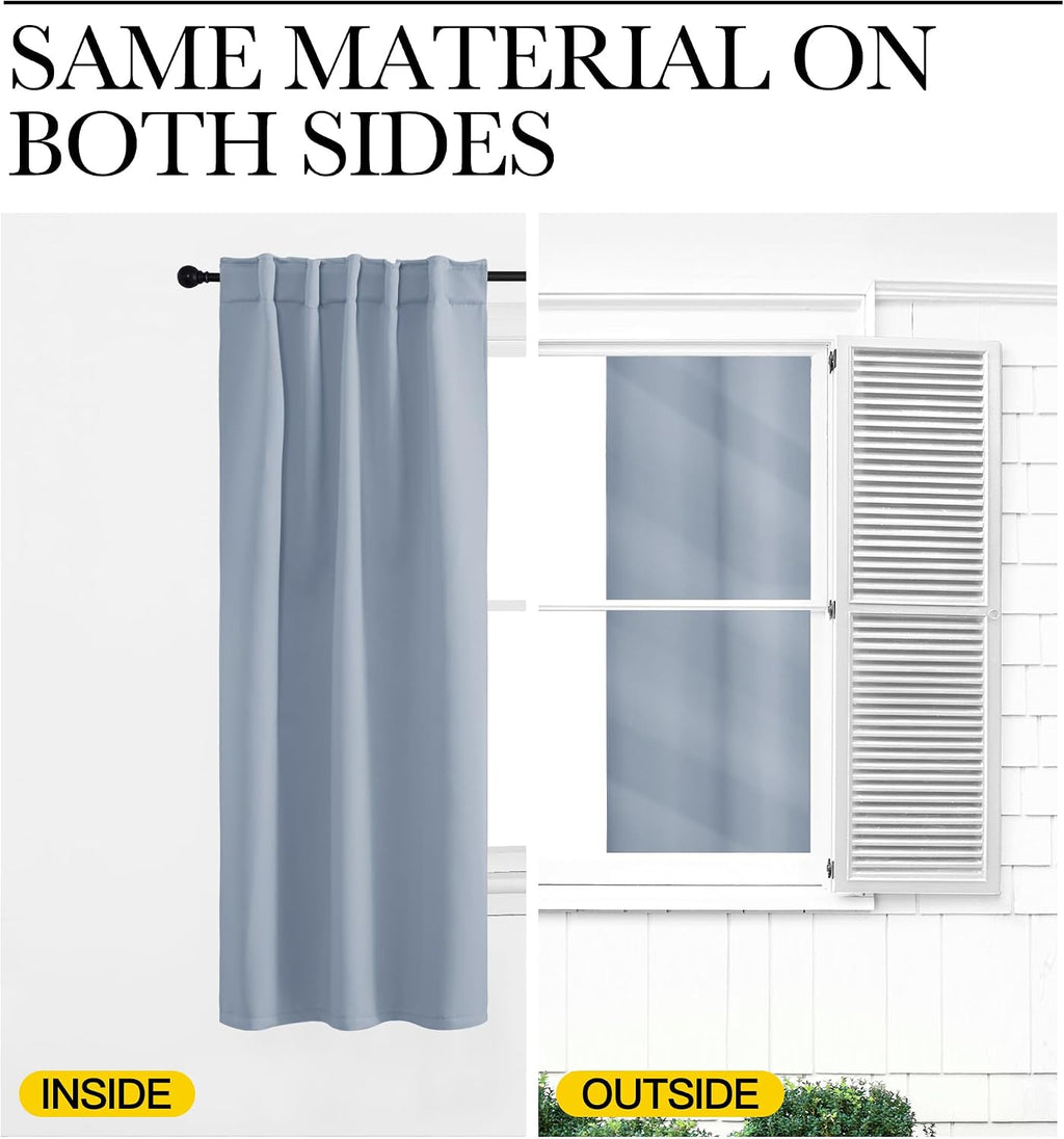 NICETOWN Blackout Curtains Window Panel Drapes - (Vintage Blue Color) W42 x L63, 2 Panels, Home Decoration Light Blocking Thermal…