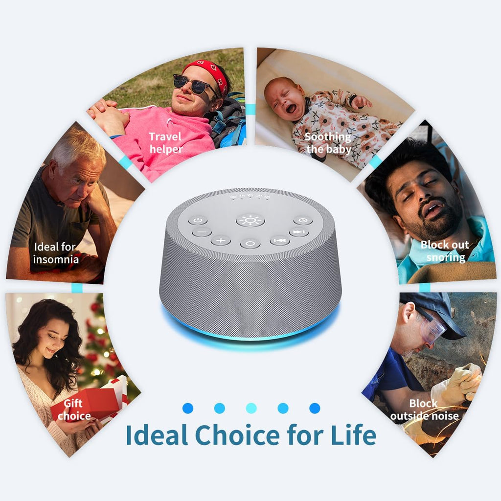 SoundLegend Sleep White Noise Sound Machines 32-Level Volume 30 Sounds 12 Colors Light 5 Timers Adjustable Light Brightness Compact for…