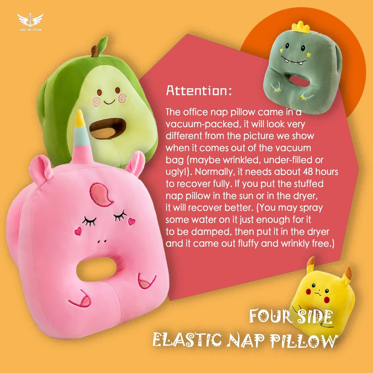 Kg Alpha Avocado Plush Stuffed Cute Napping Toy Pillow for Kids Girls, Kawaii Toys Throw Pillow Doll Gift for Girlfriend, Office Neck Pillo…