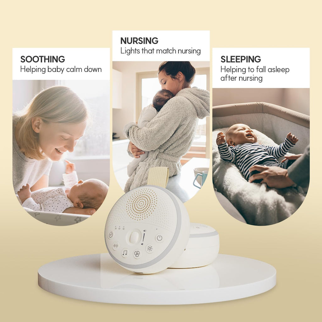 HuBDIC HubiCare White Noise Machine, Portable Sound Machine with 21 Soothing Sleep Sounds, Long-Lasting Battery, Gentle LED Mood Light, Tra…