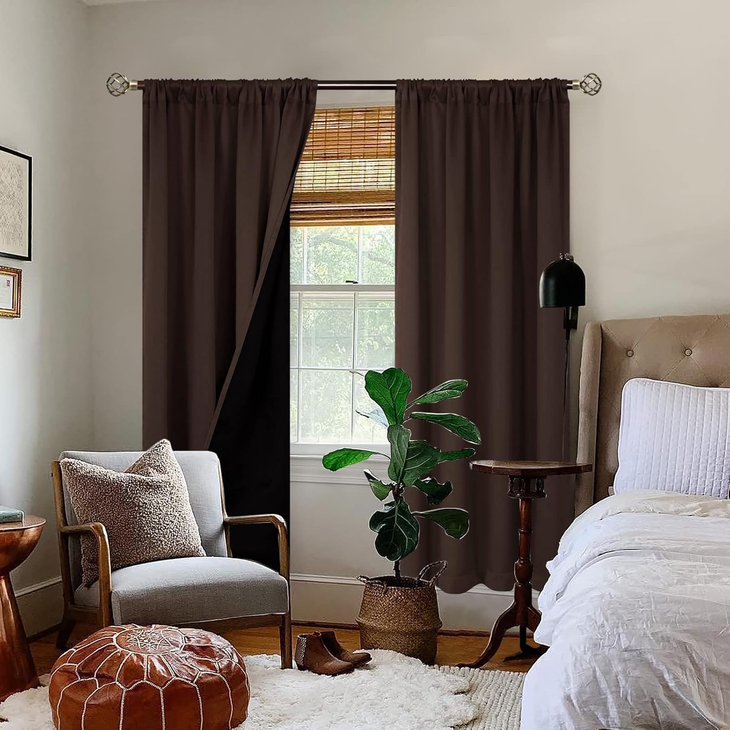 BGment Thermal Insulated 100% Blackout Curtains for Bedroom with Black Liner, Double Layer Full Room Darkening Noise Reducing Rod Pocket…