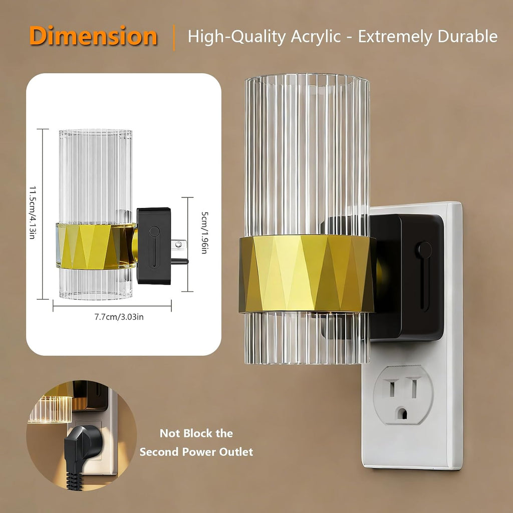 LED Night Light, 2 Pack Plug in Night Light, Dimmable Night Lights Plug into Wall with Dusk to Dawn Sensor, 180° Rotating Nightlights…