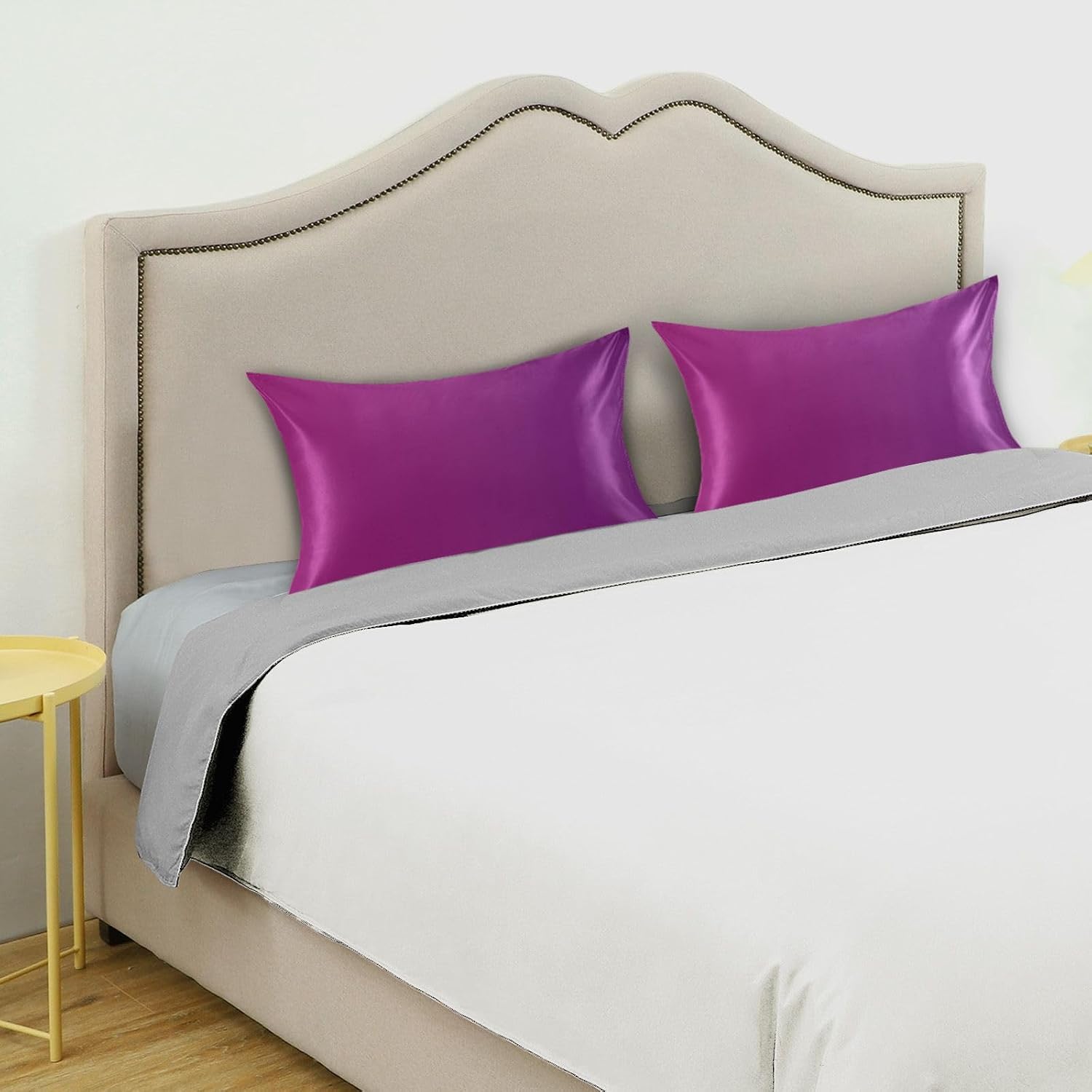 Purple Gradient Color Pillow Covers Silk Pillowcase for Hair and Skin Breathable Smooth Soft Satin Pillowcase Standard Size Pillow Case…