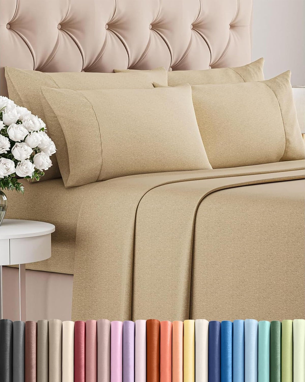 CGKUnlimited Full 6 Piece Sheet Set - Comfy Breathable & Cooling - Ultra Soft Hotel Luxury Bedding Set w/ 8-16 Inch Deep Pockets - 1 Flat &…