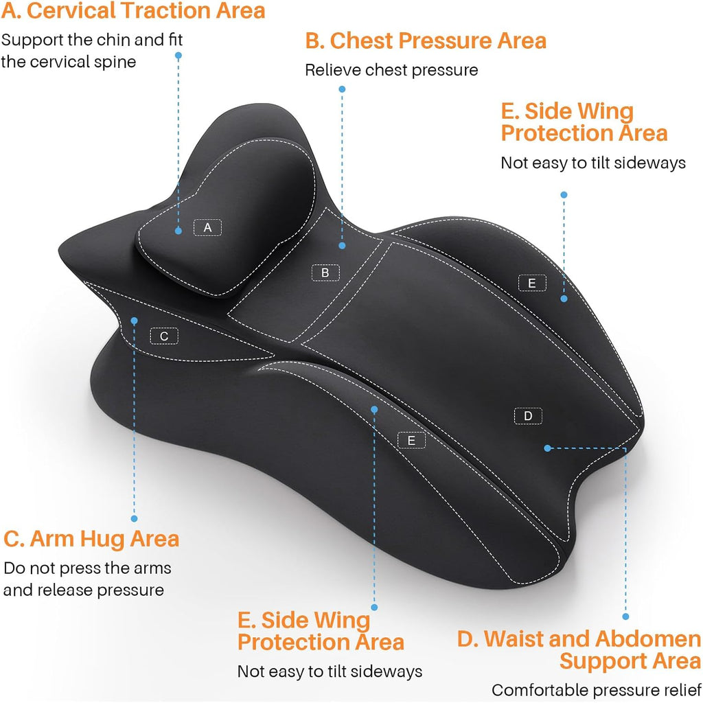 eleELEOPTION ele ELEOPTION Memory Foam Ergonomic Wedge Pillow Prone Reading Pillow for Bed Sofa Stomach Back and Neck Support Sitting Up wi…