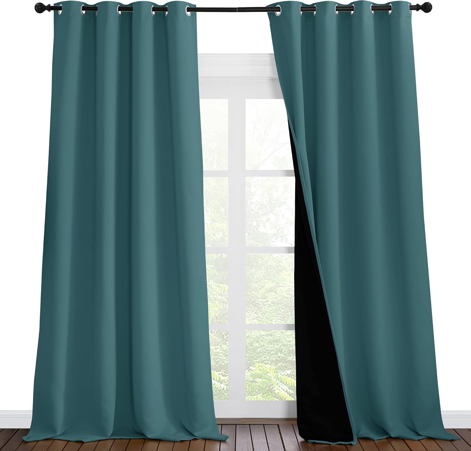 Nicetown 100% Blackout Curtains 102 inches Long, Noise Reduction Window Treatment Curtains, Thermal Insulated Energy Smart Drapes and Drape…